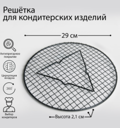 Изображение Решётка для глазирования и остывания кондитерских изделий «Круг», 29×2,1 см